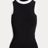 Schwarz / Weiß Damen Ralph Lauren Zweifarbige Ärmellose Pullover