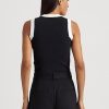 Schwarz / Weiß Damen Ralph Lauren Zweifarbige Ärmellose Pullover