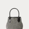 Schwarz/Weiß Hahnentrittmuster Damen Ralph Lauren Houndstooth Mini Bellport Tote Bags