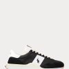 Schwarz / Weiß Herren Ralph Lauren Train 89 Wildleder & Oxford Sneakers
