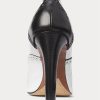 Schwarz / Weiß Ralph Lauren Cerri Kalbslederstiefel im Color-Blocking-Stil für Damen