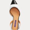 Schwarz / Weiß Ralph Lauren Garland Color-Blocking Slingback Heels für Damen
