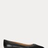 Schwarze Ballerinas aus brüniertem Leder von Ralph Lauren für Damen