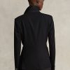 Schwarze Blazer aus Stretchwolle von Ralph Lauren für Damen