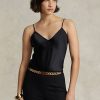 Schwarze Camisole-Oberteile aus Seide von Ralph Lauren für Damen