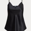 Schwarze Camisole-Oberteile aus Seide von Ralph Lauren für Damen
