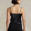 Schwarze Camisole-Oberteile aus Seide von Ralph Lauren für Damen