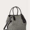 Schwarze Damen-Handtasche „Houndstooth“ von Ralph Lauren mit mittlerem Bellport-Muster