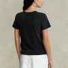 Schwarze Damen Ralph Lauren Rl Logo Jersey T Shirts