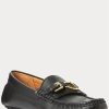 Schwarze Herren Ralph Lauren Anders Leder Driver Freizeitschuhe