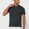 Schwarze Herren Ralph Lauren Brust-Logo Rundhals T-Shirts