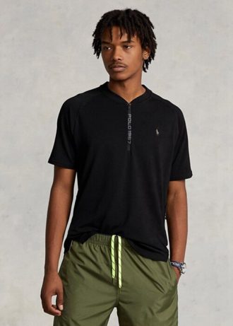 Schwarze Herren Ralph Lauren Custom Slim Fit Performance Jersey T-Shirts