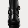 Schwarze Herrenstiefel „Welington“ von Ralph Lauren aus brüniertem Kalbsleder