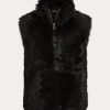 Schwarze Lammfellweste von Ralph Lauren für Damen