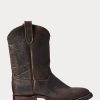 Schwarze Lederstiefel von Ralph Lauren für Herren