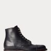 Schwarze Lederstiefel von Ralph Lauren für Herren