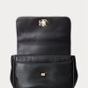 Schwarze mittelgroße Schultertaschen aus Nappaleder für Damen von Ralph Lauren
