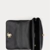 Schwarze mittelgroße Schultertaschen aus Nappaleder für Damen von Ralph Lauren