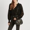 Schwarze mittelgroße Schultertaschen aus Nappaleder für Damen von Ralph Lauren