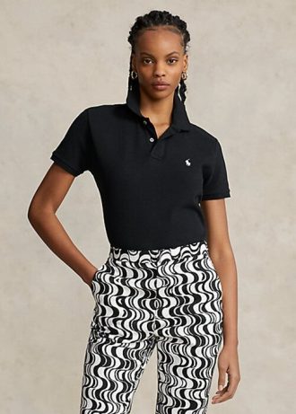 Schwarze Poloshirts aus Mesh im Classic Fit von Ralph Lauren für Damen