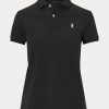 Schwarze Poloshirts aus Mesh im Classic Fit von Ralph Lauren für Damen