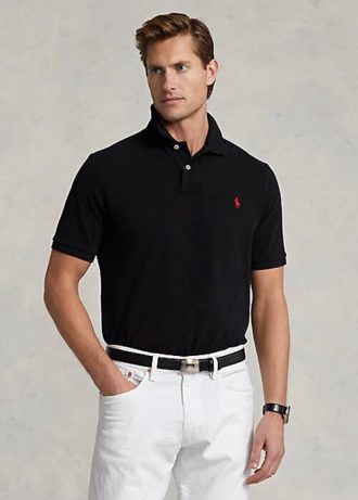 Schwarze Poloshirts aus Netzstoff von Ralph Lauren für Herren