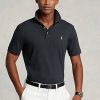 Schwarze Poloshirts aus weicher Baumwolle mit klassischer Passform von Ralph Lauren für Herren