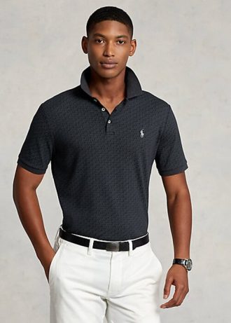 Schwarze Poloshirts aus weicher Baumwolle mit klassischer Passform von Ralph Lauren für Herren