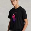 Schwarze Poloshirts für Herren von Ralph Lauren mit klassischer Passform und großem Pony-Jersey