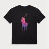 Schwarze Poloshirts für Herren von Ralph Lauren mit klassischer Passform und großem Pony-Jersey
