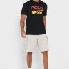 Schwarze Poloshirts mit Rundhalsausschnitt für Herren von Ralph Lauren