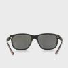 Schwarze quadratische Sonnenbrille Ralph Lauren 57326G für Herren