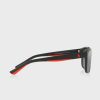 Schwarze quadratische Sonnenbrille Ralph Lauren 57326G für Herren