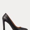Schwarze Ralph Lauren Ainsley Pumps aus Kalbsleder für Damen