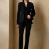 Schwarze Ralph Lauren Alandra Stretch-Wollhose für Damen