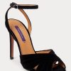 Schwarze Ralph Lauren Bacall II Samt-Pumps für Damen