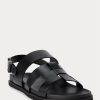 Schwarze Ralph Lauren Biorn Kalbsledersandalen für Herren