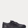 Schwarze Ralph Lauren Bryn Leder-Sneakers für Damen
