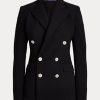 Schwarze Ralph Lauren Camden-Jacken aus Wollmischung für Damen