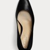 Schwarze Ralph Lauren Camila Heels aus brüniertem Leder für Damen