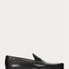 Schwarze Ralph Lauren Chalmers Pennyloafer aus brüniertem Kalbsleder für Herren