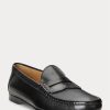 Schwarze Ralph Lauren Chalmers Pennyloafer aus brüniertem Kalbsleder für Herren