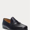 Schwarze Ralph Lauren Chalmers Pennyloafer aus Kalbsleder für Herren