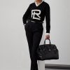 Schwarze Ralph Lauren Clancy Lange Wollgabardinehose für Damen
