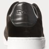 Schwarze Ralph Lauren Court Velvet Low-Top-Sneakers für Herren
