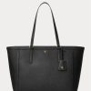 Schwarze Ralph Lauren Crosshatch Leder Große Clare Tragetaschen für Damen