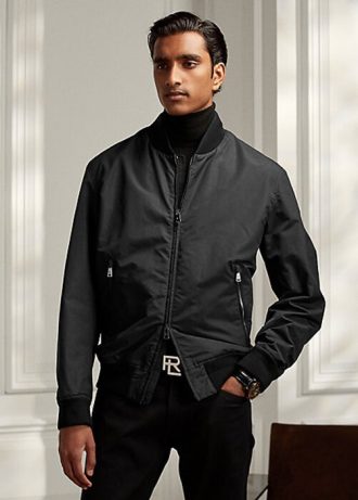 Schwarze Ralph Lauren Drayton Bomberjacke aus Baumwollmischung für Herren