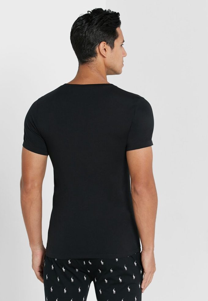 Schwarze Ralph Lauren Essential T-Shirts mit Rundhalsausschnitt für Herren im 2er-Pack