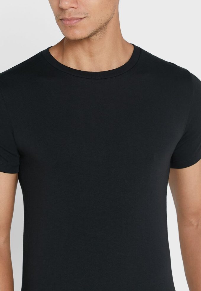 Schwarze Ralph Lauren Essential T-Shirts mit Rundhalsausschnitt für Herren im 2er-Pack