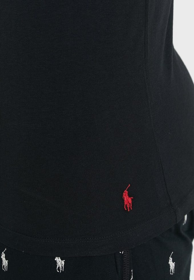 Schwarze Ralph Lauren Essential T-Shirts mit Rundhalsausschnitt für Herren im 2er-Pack